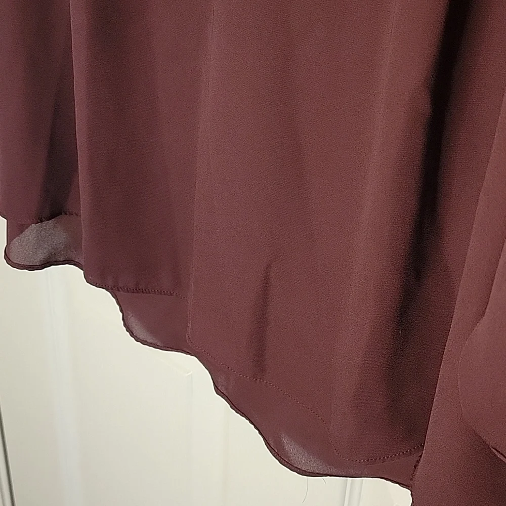 Simply Vera Vera Wang Blouse XL Magenta Dark Purple Red Long Sleeve